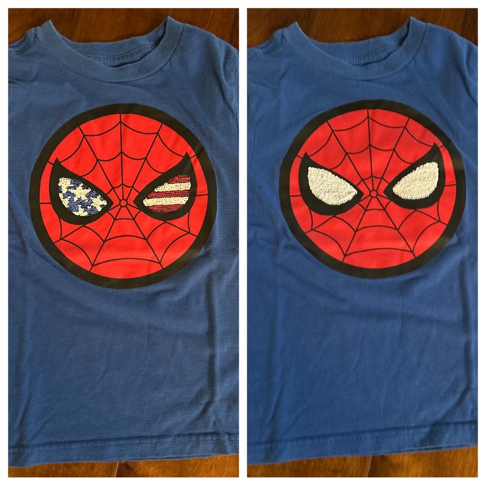 Marvel kid Size small Spiderman flip shirt
